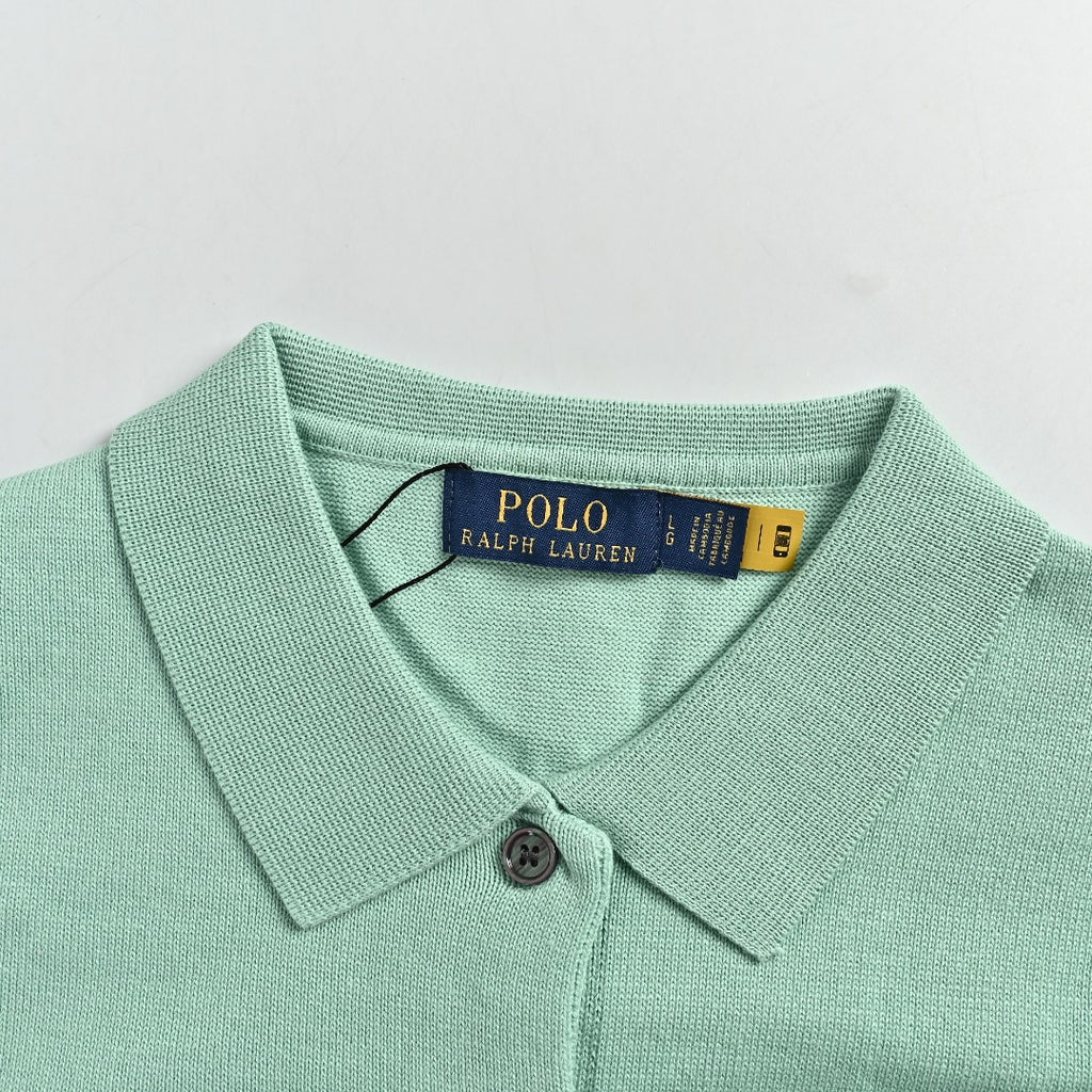 Ralph Lauren Polo Collar Knit Cardigan - Mint Green