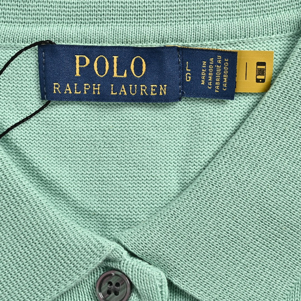 Ralph Lauren Polo Collar Knit Cardigan - Mint Green