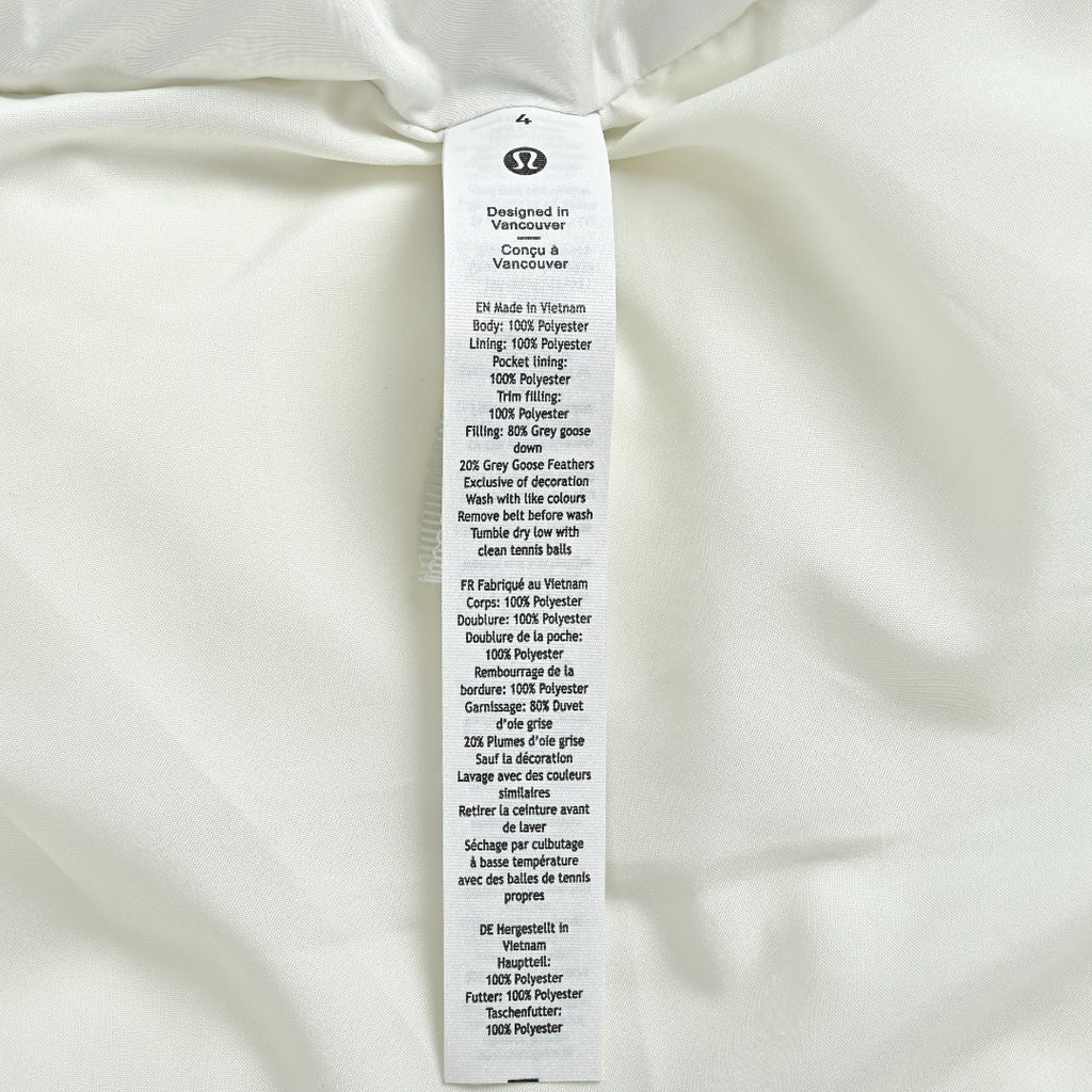 lululemon Women's Belted Hooded Down Vest - White