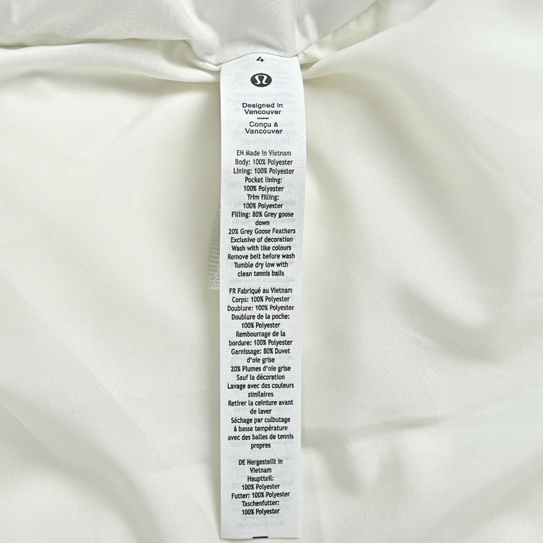 lululemon Women's Belted Hooded Down Vest - White