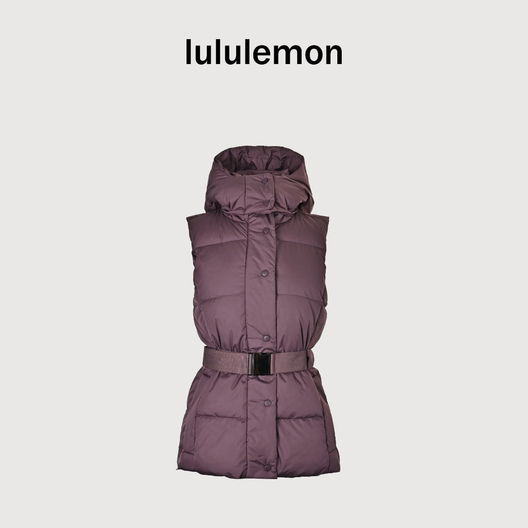 lululemon Women's Belted Hooded Down Vest - Plum