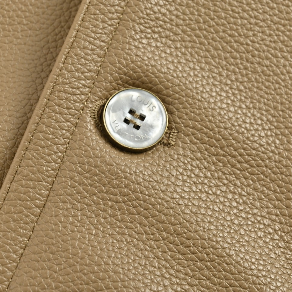 Louis Vuitton Floral Embroidered Leather Jacket - Tan