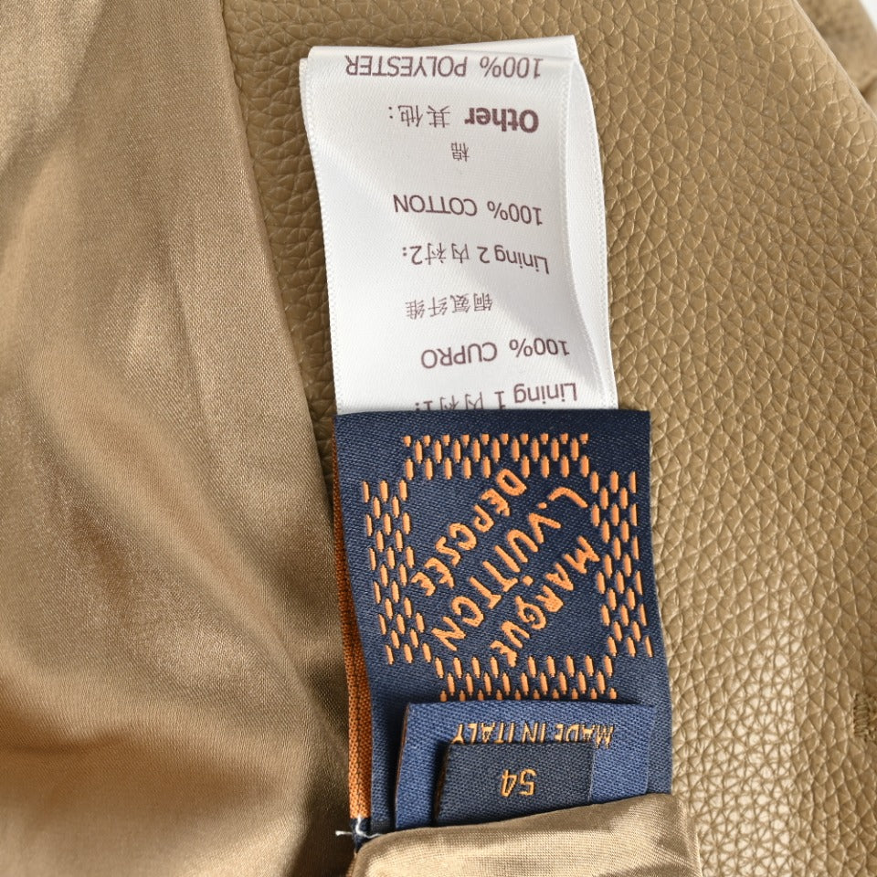 Louis Vuitton Floral Embroidered Leather Jacket - Tan