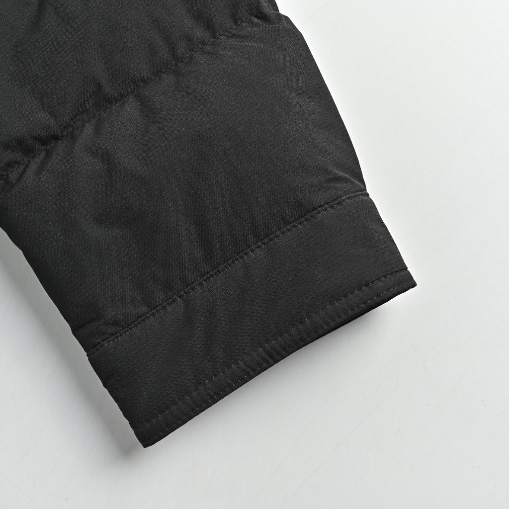 Moncler Tonal Logo Collared Down Jacket - Black
