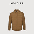 Moncler Tonal Logo Collared Down Jacket - Brown