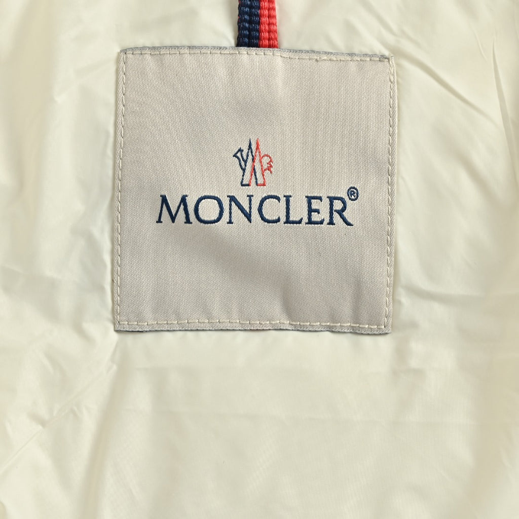 Moncler Chest Stripe Stand-Collar Down Jacket - Ivory