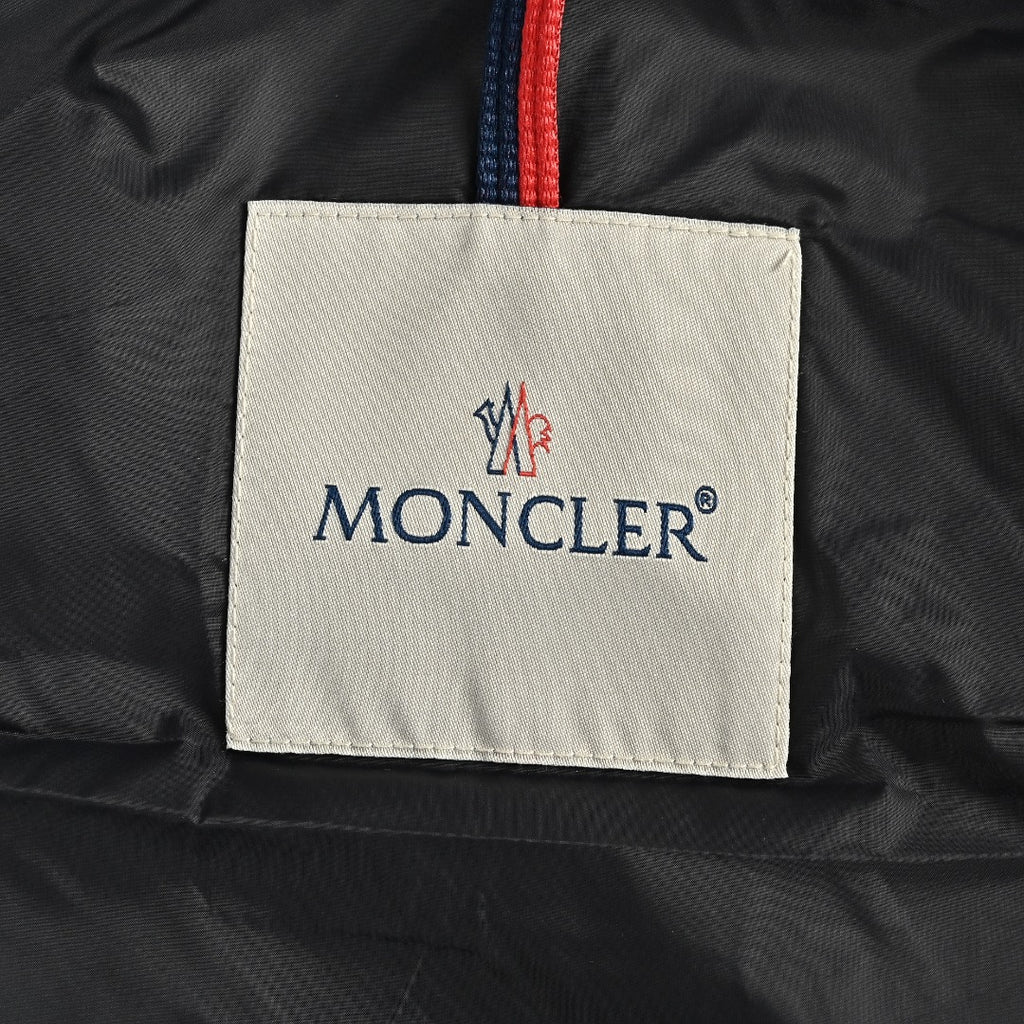 Moncler Chest Stripe Stand-Collar Down Jacket - Black