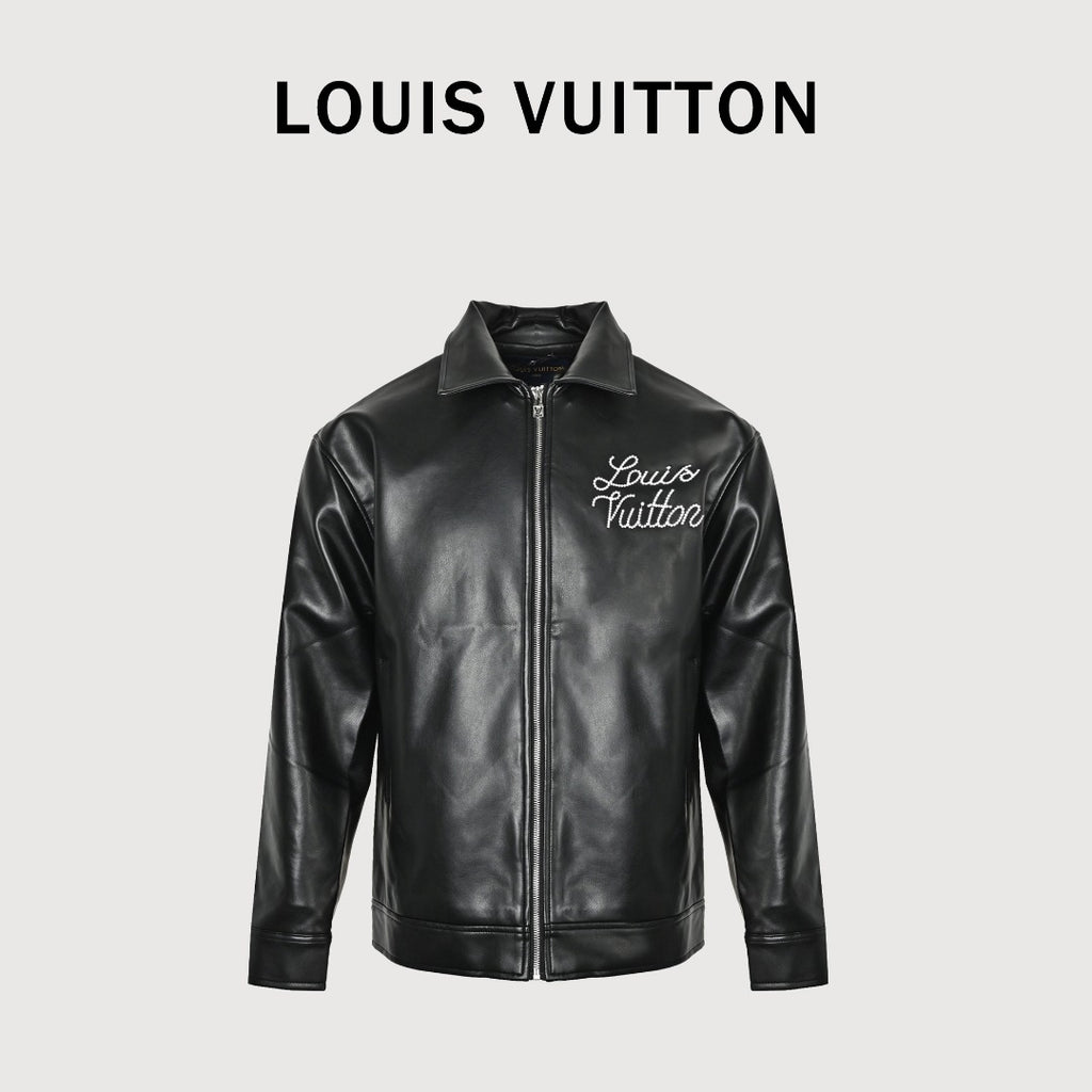 Louis Vuitton Mount Fuji Train Leather Jacket - Black