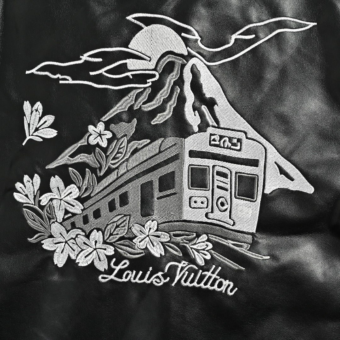 Louis Vuitton Mount Fuji Train Leather Jacket - Black