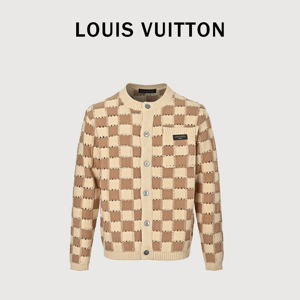 Louis Vuitton Damier Knit Cardigan - Beige