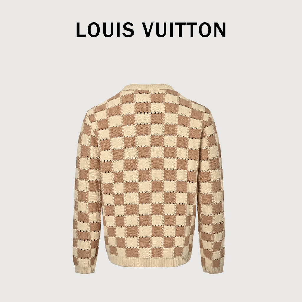 Louis Vuitton Damier Knit Cardigan - Beige