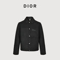 Dior Embossed Pocket Lambskin-Collar Jacket - Black