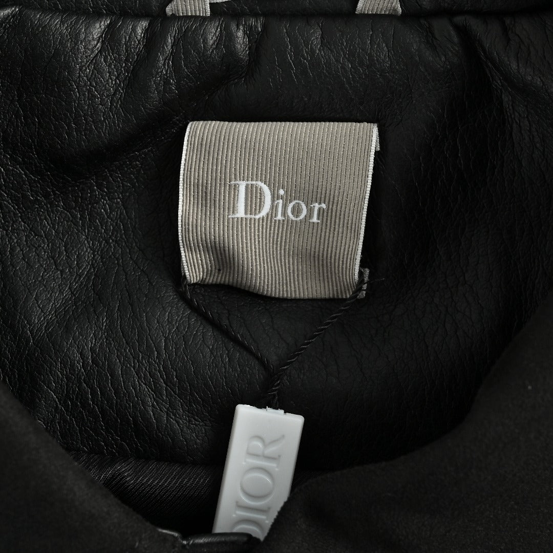 Dior Embossed Pocket Lambskin-Collar Jacket - Black