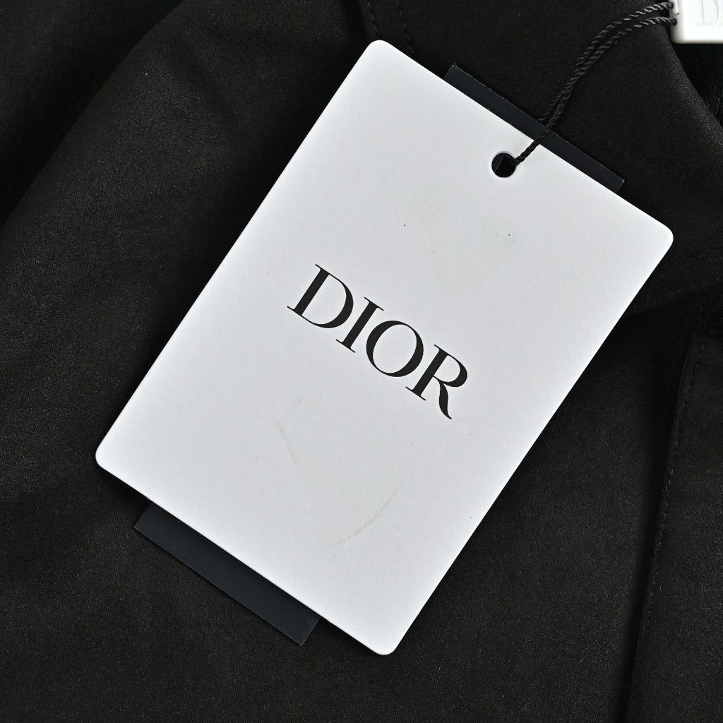 Dior Embossed Pocket Lambskin-Collar Jacket - Black
