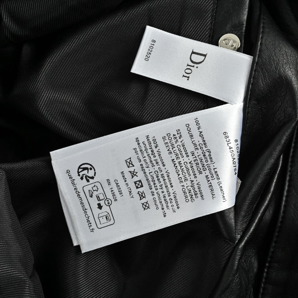 Dior Embossed Pocket Lambskin-Collar Jacket - Black