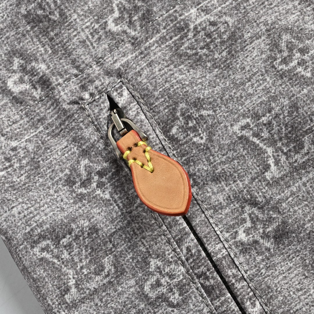 Louis Vuitton Digital Print Leather-Trim Jacket - Gray