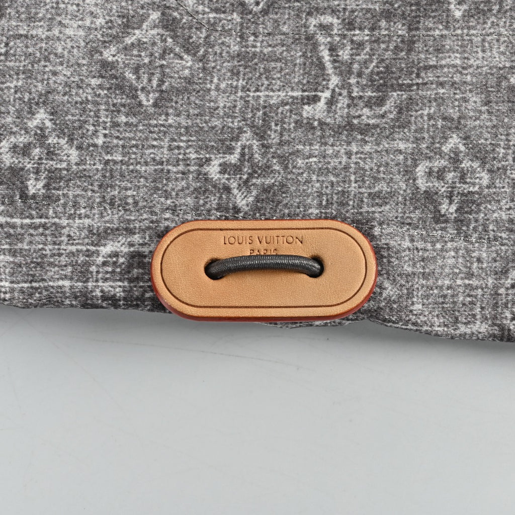 Louis Vuitton Digital Print Leather-Trim Jacket - Gray