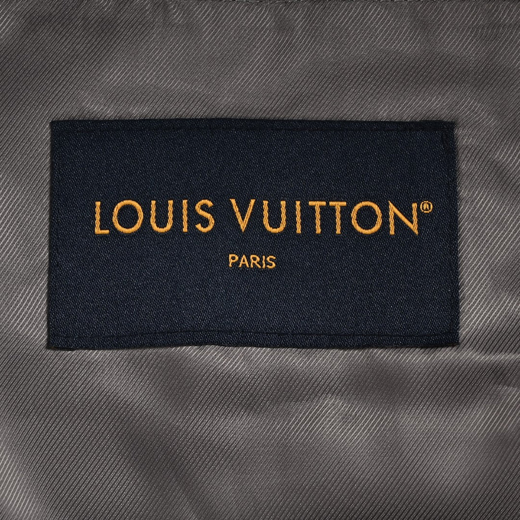 Louis Vuitton Digital Print Leather-Trim Jacket - Gray