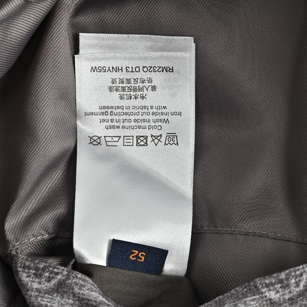 Louis Vuitton Digital Print Leather-Trim Jacket - Gray
