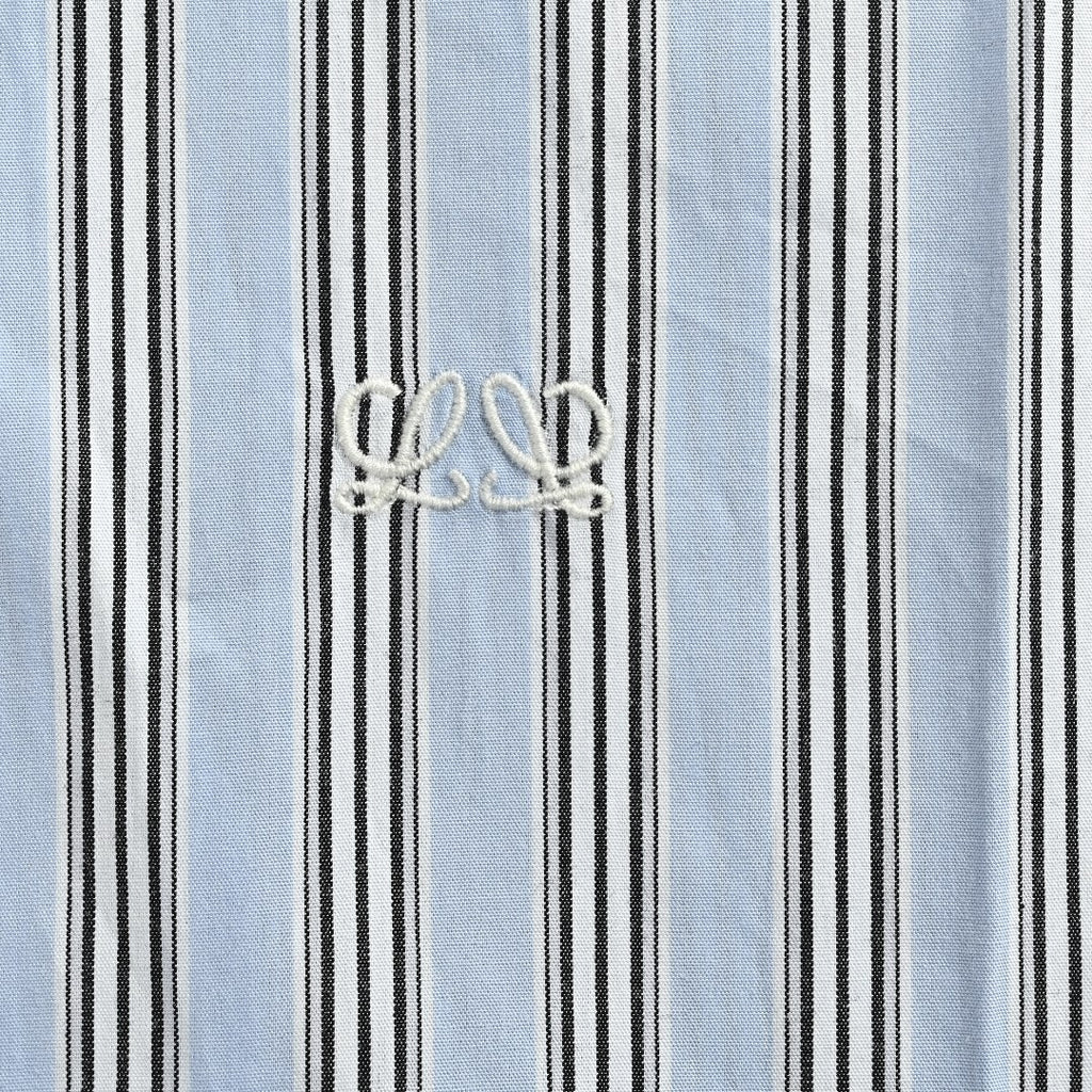 Loewe Embroidered Striped Long-Sleeve Shirt - Light Blue