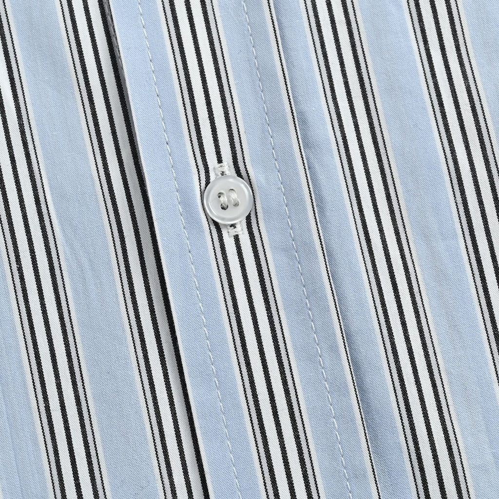 Loewe Embroidered Striped Long-Sleeve Shirt - Light Blue