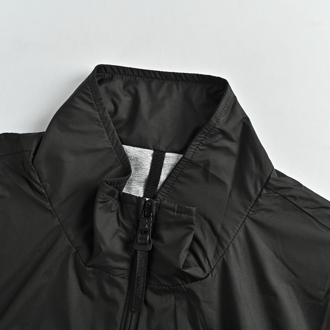 Moncler Sleeve-Patch Stand-Collar Jacket - Black