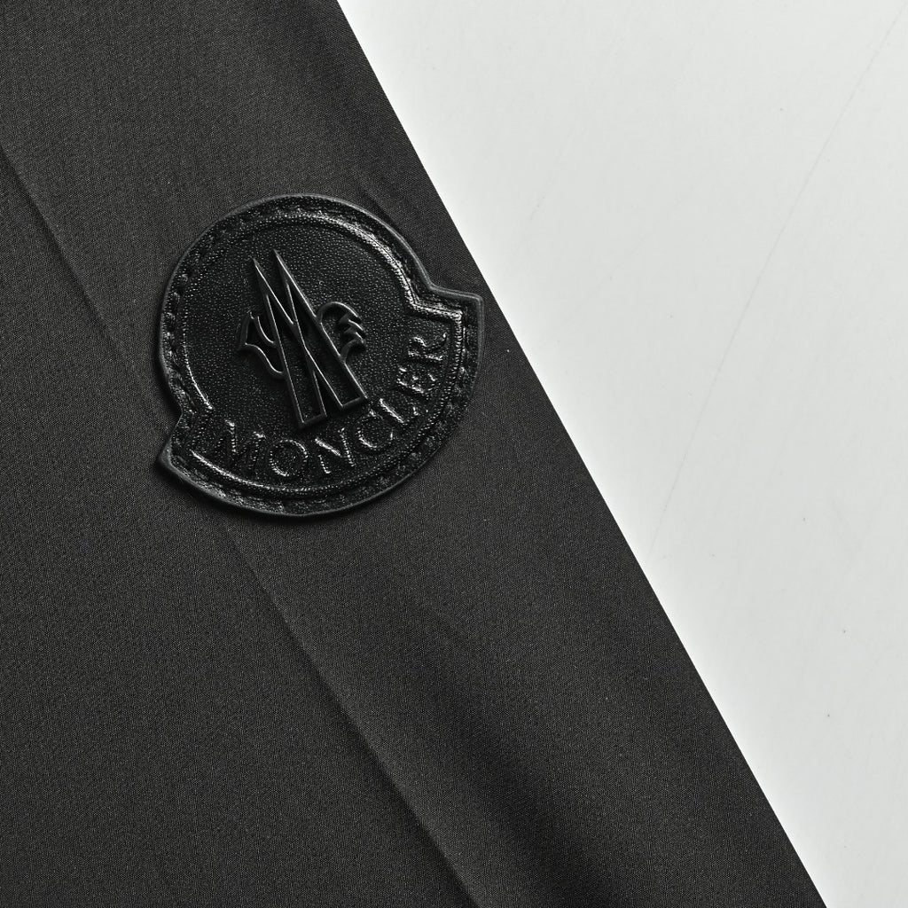 Moncler Sleeve-Patch Stand-Collar Jacket - Black