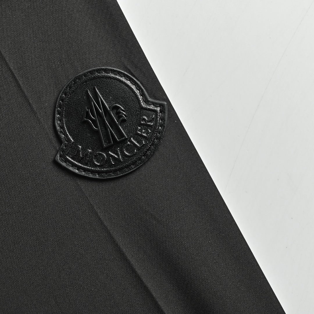 Moncler Sleeve-Patch Stand-Collar Jacket - Black