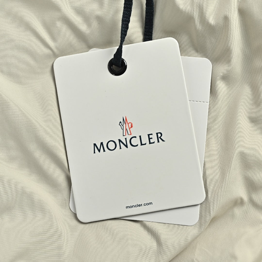 Moncler Sleeve-Patch Stand-Collar Jacket - Ivory