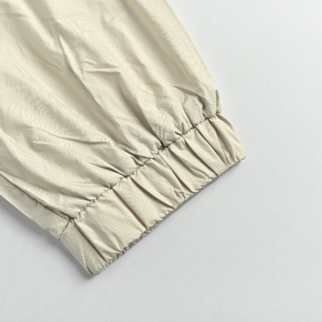 Moncler Sleeve-Patch Stand-Collar Jacket - Ivory