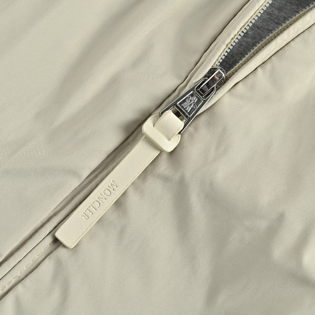 Moncler Sleeve-Patch Stand-Collar Jacket - Ivory