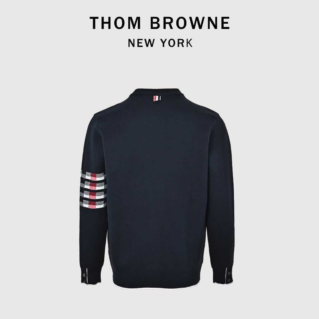 Thom Browne Dog Motif Crewneck Sweater - Navy