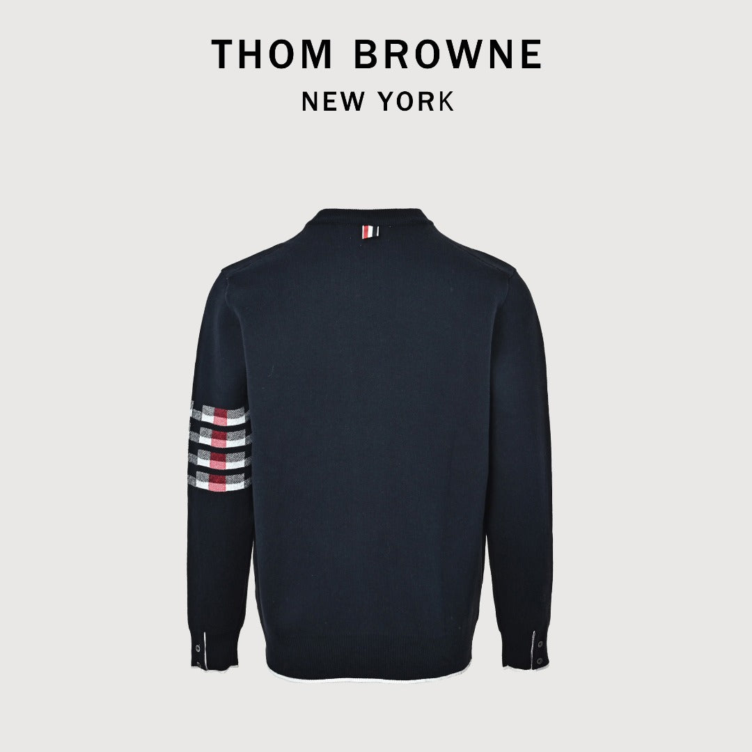 Thom Browne Dog Motif Crewneck Sweater - Navy