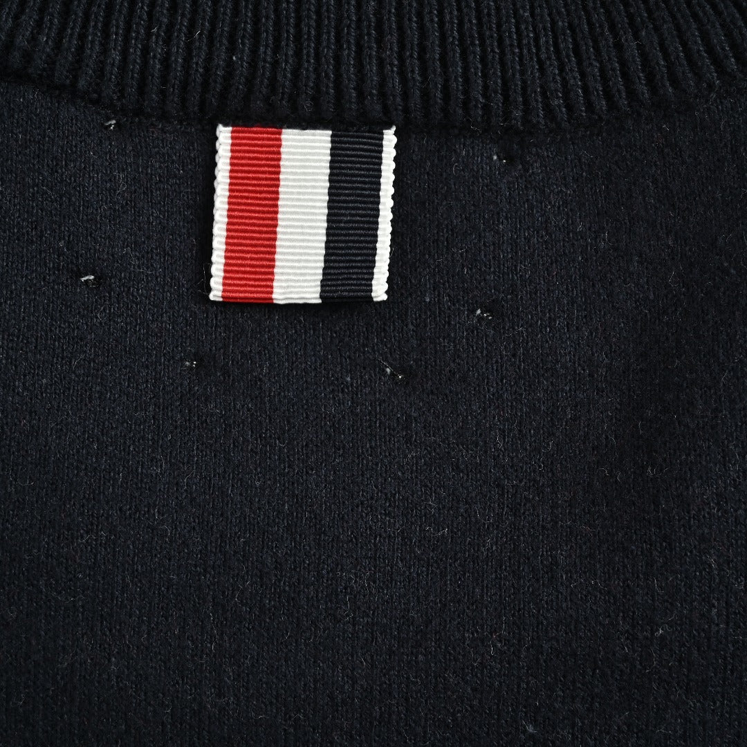 Thom Browne Dog Motif Crewneck Sweater - Navy