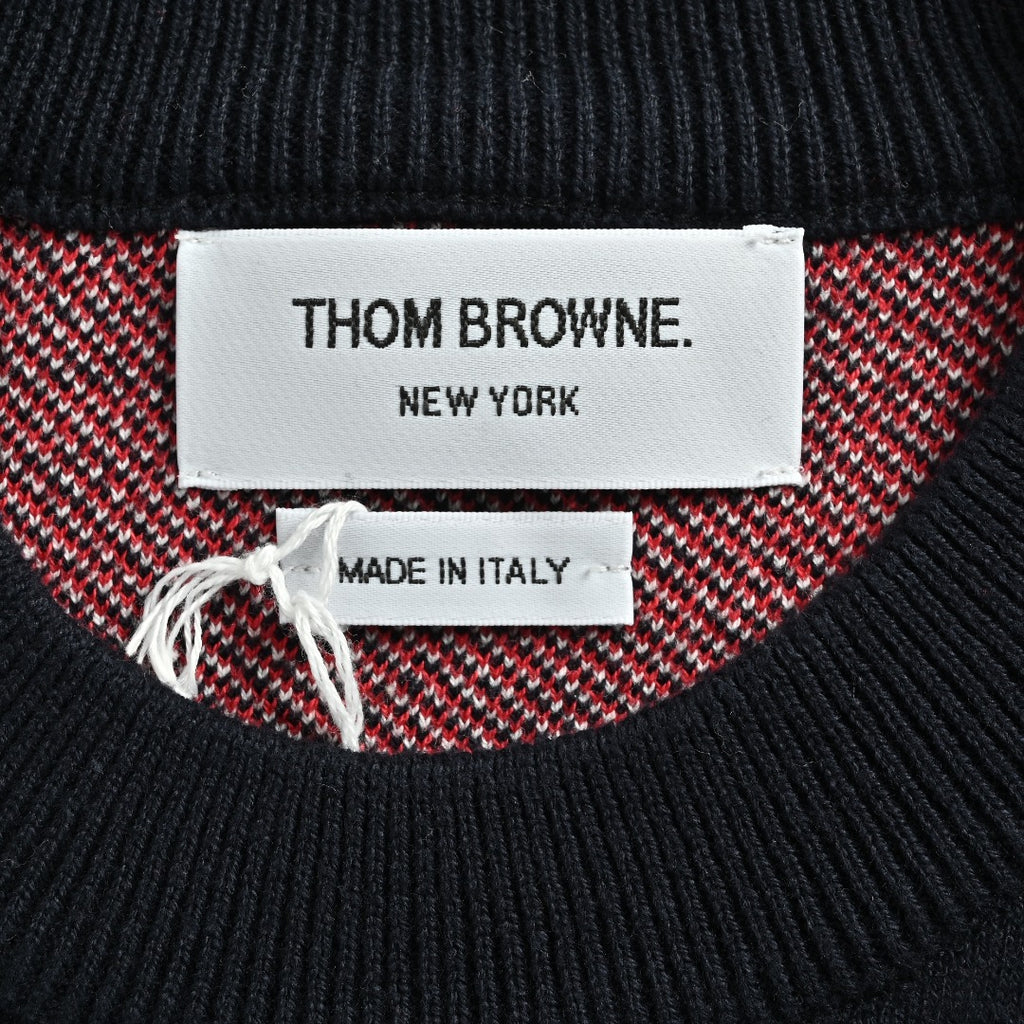 Thom Browne Dog Motif Crewneck Sweater - Navy