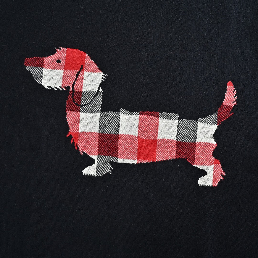 Thom Browne Dog Motif Crewneck Sweater - Navy