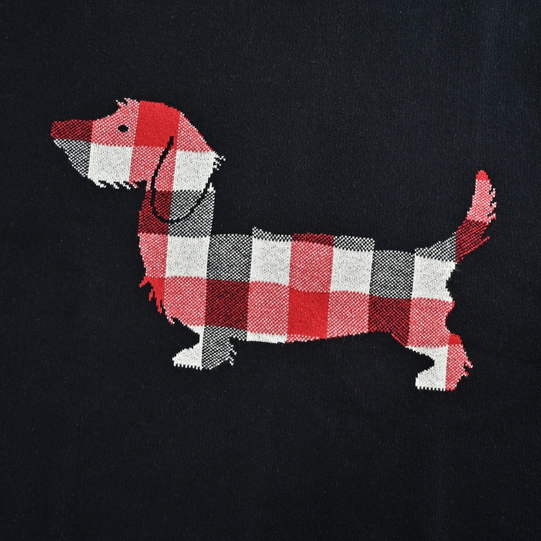 Thom Browne Dog Motif Crewneck Sweater - Navy
