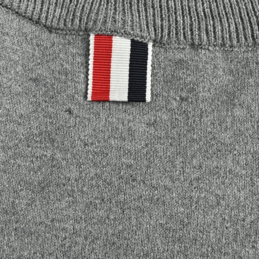 Thom Browne Dog Motif Crewneck Sweater - Light Gray